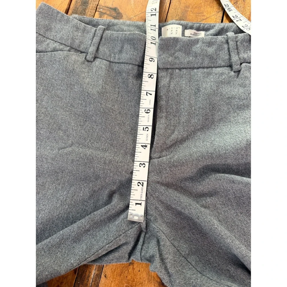 Gray Ankle Pants Womens 12 Stretch Straight Leg Office Workwear Minimalist